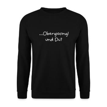 Obergiasing funny Giesinger saying - Unisex Sweatshirt - black - Front - Alina (178cm) & Michal (187cm)