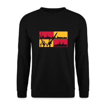 Hamburg Skyline - Unisex Sweatshirt - black - Front - Alina (178cm) & Michal (187cm)