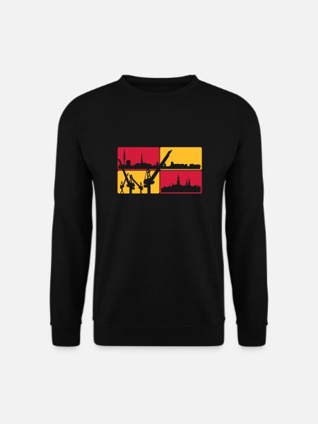 Hamburg Skyline - Unisex Pullover - Schwarz