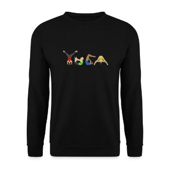 Yoga Poses - Unisex Sweatshirt - black - Front - Alina (178cm) & Michal (187cm)
