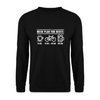 Mein Plan für Heute Bike - Unisex Pullover - Schwarz - Vorne - Alina (178cm) & Michal (187cm)