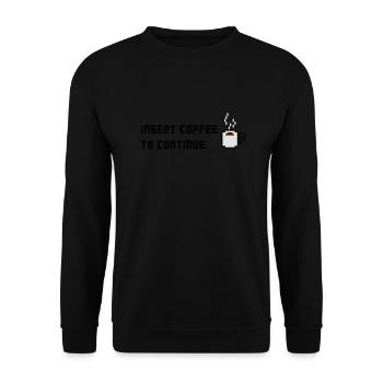 Kaffee Lebenselexier - Kaffee Rein weitermachen - Unisex Pullover - Schwarz - Vorne - Alina (178cm) & Michal (187cm)