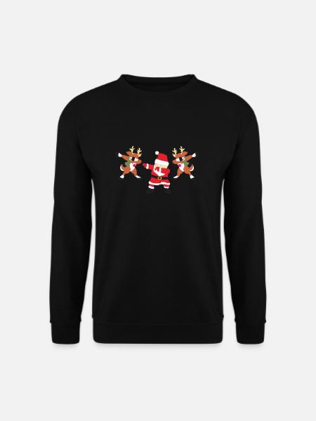 Santa Claus with deer dab - Unisex Sweatshirt - black