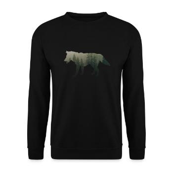 ice Wolf - Unisex Sweatshirt - black - Front - Alina (178cm) & Michal (187cm)