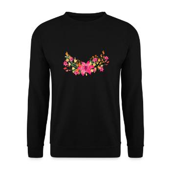 Flowers - Unisex Sweatshirt - black - Front - Alina (178cm) & Michal (187cm)