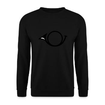posthorn - Unisex Pullover - Schwarz - Vorne - Alina (178cm) & Michal (187cm)