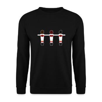 Tischfußball weiß rot - Unisex Pullover - Schwarz - Vorne - Alina (178cm) & Michal (187cm)
