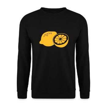 zitrone - Lemon - Unisex Pullover - Schwarz - Vorne - Alina (178cm) & Michal (187cm)