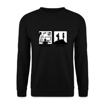 Problem Solved - Mountain hiking - Unisex Sweatshirt - black - Front - Alina (178cm) & Michal (187cm)