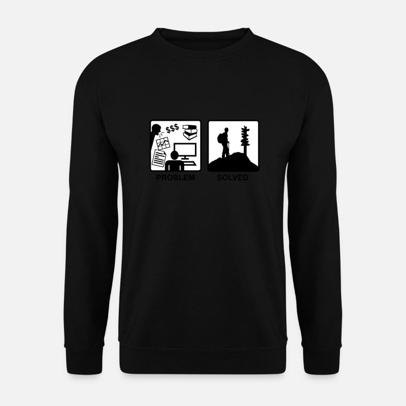 Problem Solved - Mountain hiking - Sweat-shirt Unisexe - noir