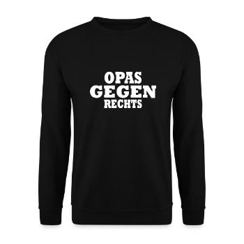 Opas gegen rechts - Unisex Pullover - Schwarz - Vorne - Alina (178cm) & Michal (187cm)