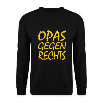Opas gegen rechts - Unisex Pullover - Schwarz - Vorne - Alina (178cm) & Michal (187cm)