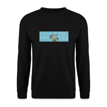 Bitte keine Werbung - Waage Sternzeichen blau - Unisex Pullover - Schwarz - Vorne - Alina (178cm) & Michal (187cm)