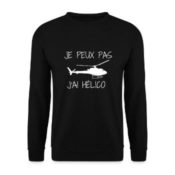 Je Peux Pas J'ai Hélico Hélicoptère - Sweat-shirt Unisexe - noir - Devant - Alina (178cm) & Michal (187cm)