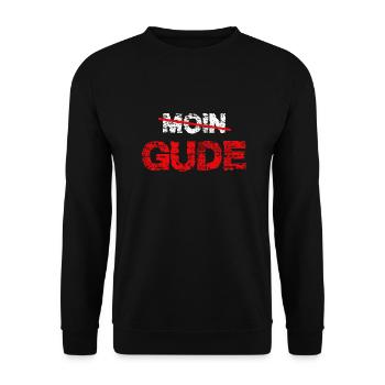 Gude Gruß Hessen Geschenk - Unisex Pullover - Schwarz - Vorne - Alina (178cm) & Michal (187cm)