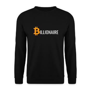 Milliardär Bitcoin - Unisex Pullover - Schwarz - Vorne - Alina (178cm) & Michal (187cm)