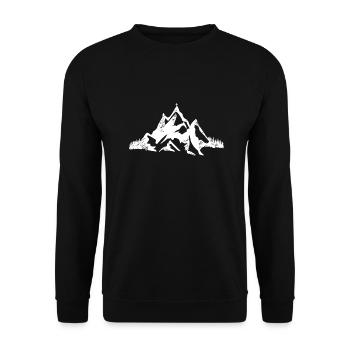 Berg Berge Berggipfel - personalisieren - Unisex Pullover - Schwarz - Vorne - Alina (178cm) & Michal (187cm)