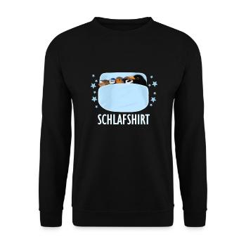 Schlafshirt Schlafanzug Pyjama Vögel kuscheln - Unisex Pullover - Schwarz - Vorne - Alina (178cm) & Michal (187cm)