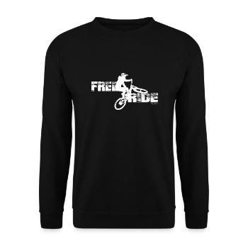 Free Ride MTB - Unisex Sweatshirt - black - Front - Alina (178cm) & Michal (187cm)