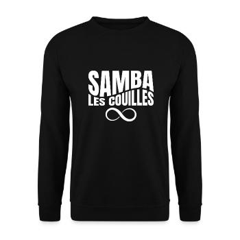 Samba les couilles - bat les couilles - punchline - Sweat-shirt Unisexe - noir - Devant - Alina (178cm) & Michal (187cm)