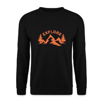 Erkunde - Unisex Pullover - Schwarz - Vorne - Alina (178cm) & Michal (187cm)