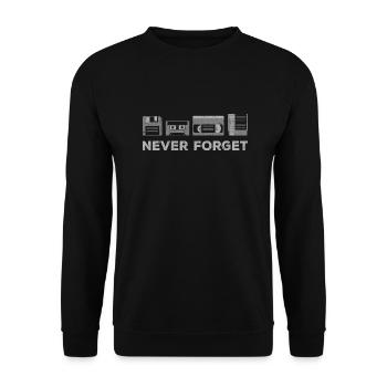 Never Forget Retro Funny Nostalgia - Unisex Sweatshirt - black - Front - Alina (178cm) & Michal (187cm)