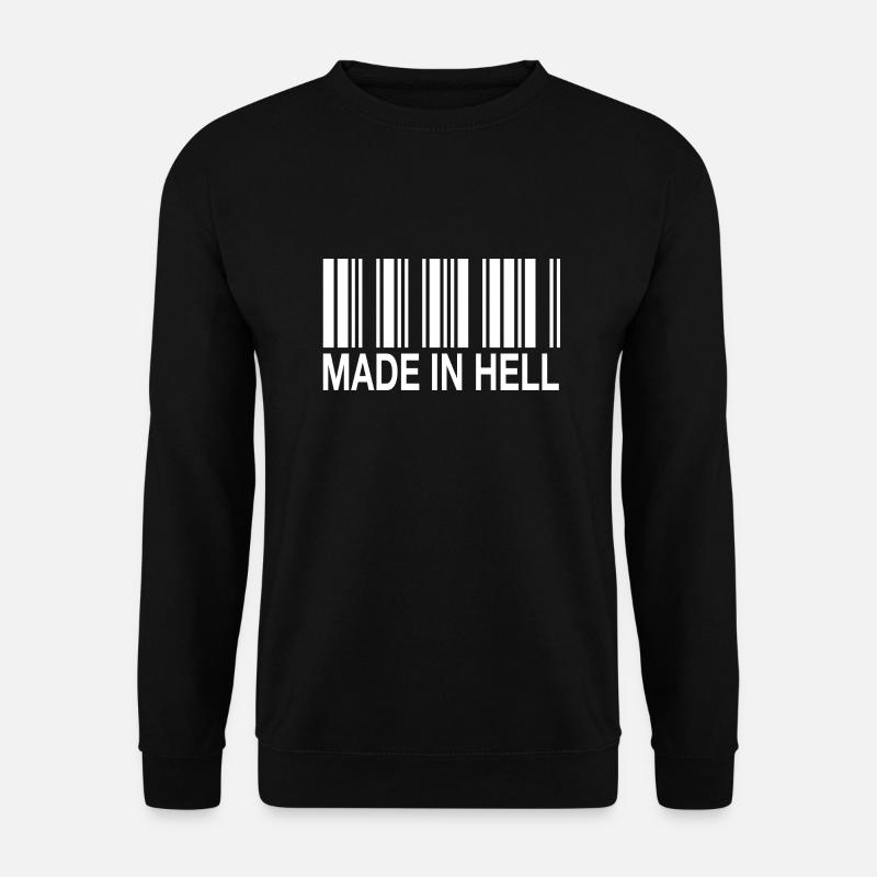 Made in Hell Strichcode Barcode hölle - Unisex Pullover - Schwarz