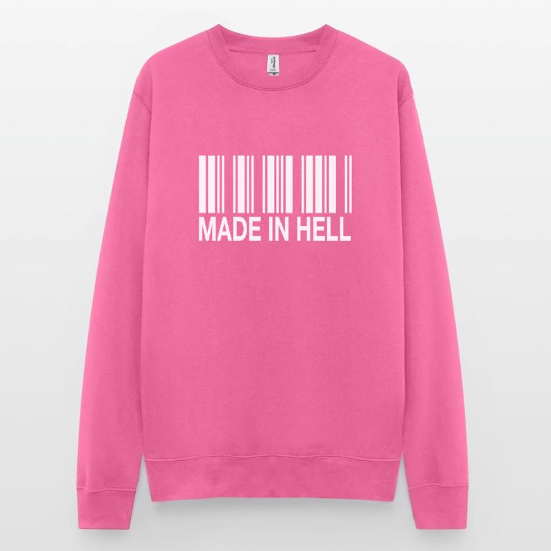 Made in Hell Strichcode Barcode hölle Unisex Pullover