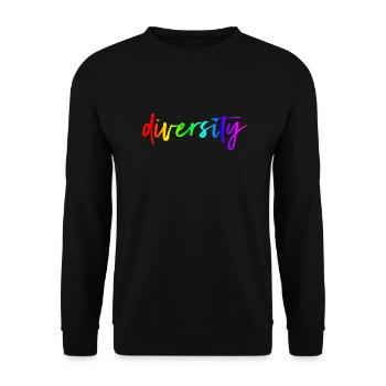 Diversity LGBT Gay Pride - Unisex Pullover - Schwarz - Vorne - Alina (178cm) & Michal (187cm)