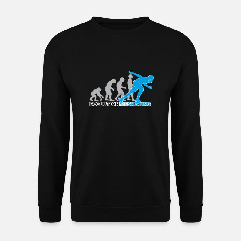 Evolution ice skating, Schlittschuh, Eislaufen - Unisex Pullover - Schwarz