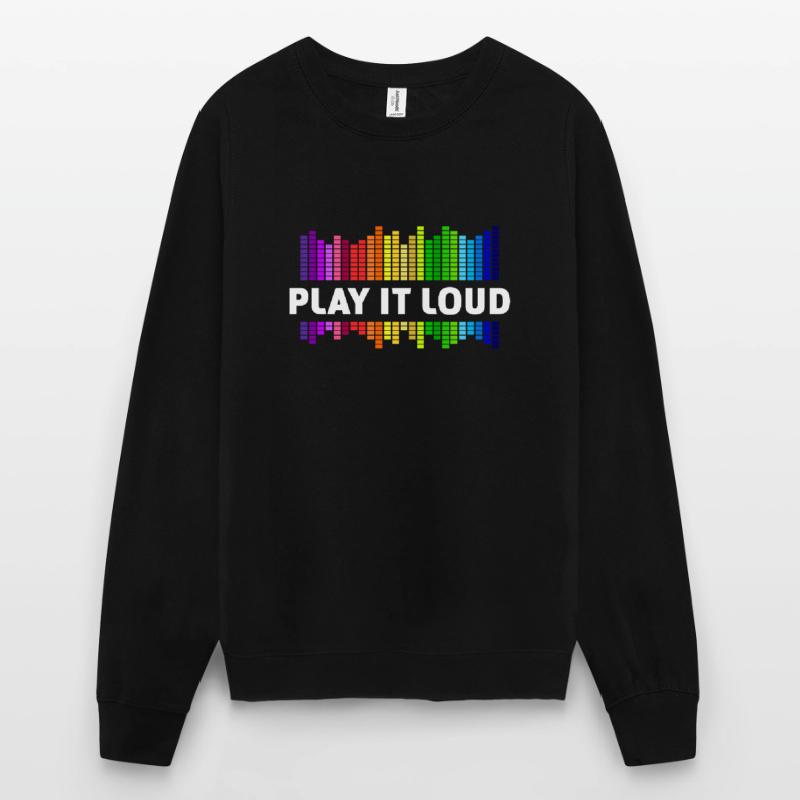 Play it loud Equalizer Musik Regenbogen bunt Disko Unisex Pullover
