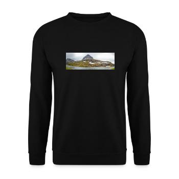 Landscape near Stigfossen water fall at Trollstige - Unisex Sweatshirt - black - Front - Alina (178cm) & Michal (187cm)