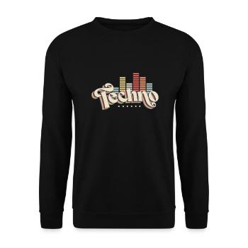 Techno - Unisex Pullover - Schwarz - Vorne - Alina (178cm) & Michal (187cm)