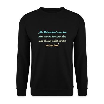Motivationsspruch - Unisex Pullover - Schwarz - Vorne - Alina (178cm) & Michal (187cm)