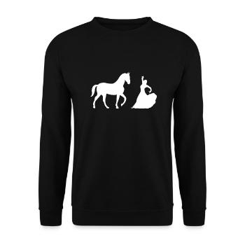 Cheval - Sweat-shirt Unisexe - noir - Devant - Alina (178cm) & Michal (187cm)