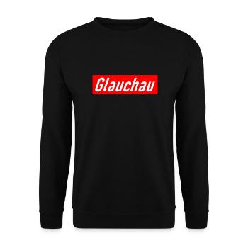 Glauchau Slogan - Deutschland - Germany - Sachsen - Unisex Pullover - Schwarz - Vorne - Alina (178cm) & Michal (187cm)