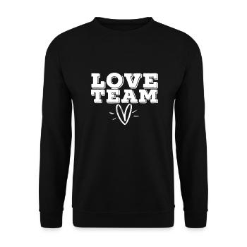 I love you - Unisex Pullover - Schwarz - Vorne - Alina (178cm) & Michal (187cm)