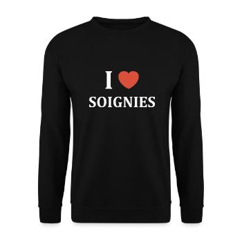 i love Soignies - Sweat-shirt Unisexe - noir - Devant - Alina (178cm) & Michal (187cm)