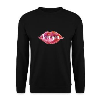 Love you - Sweat-shirt Unisexe - noir - Devant - Alina (178cm) & Michal (187cm)