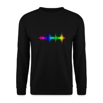 Music Equalizer Wellen bunt - Unisex Pullover - Schwarz - Vorne - Alina (178cm) & Michal (187cm)