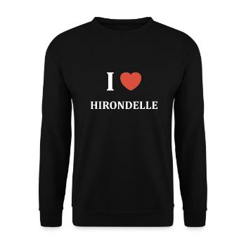 i love Hirondelle - Sweat-shirt Unisexe - noir - Devant - Alina (178cm) & Michal (187cm)