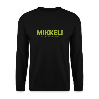 Mikkeli - Finland - Coordinates - Longitude - Unisex Sweatshirt - black - Front - Alina (178cm) & Michal (187cm)