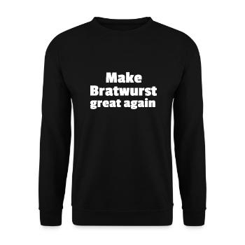 Make Bratwurst great again - Unisex Pullover - Schwarz - Vorne - Alina (178cm) & Michal (187cm)