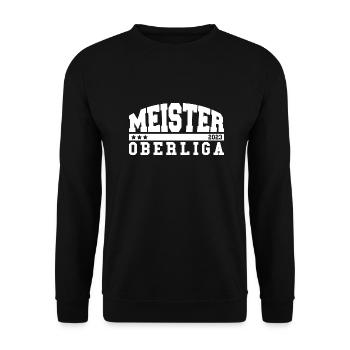 Meister 2023 Oberliga Aufstieg Fußball - Unisex Pullover - Schwarz - Vorne - Alina (178cm) & Michal (187cm)