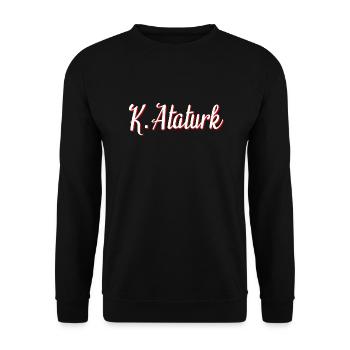 K. Atatürk - Sweat-shirt Unisexe - noir - Devant - Alina (178cm) & Michal (187cm)