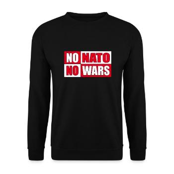 No Nato No Wars - Unisex Pullover - Schwarz - Vorne - Alina (178cm) & Michal (187cm)