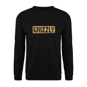 Grizzly Bear Slogan - Unisex Sweatshirt - black - Front - Alina (178cm) & Michal (187cm)