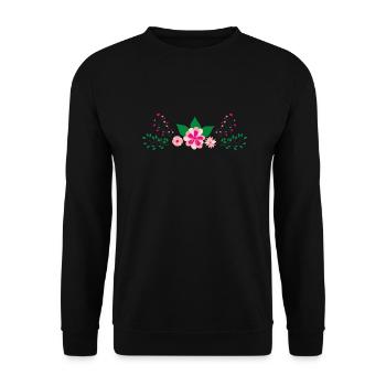 Flower Blume Pflanze - Unisex Pullover - Schwarz - Vorne - Alina (178cm) & Michal (187cm)