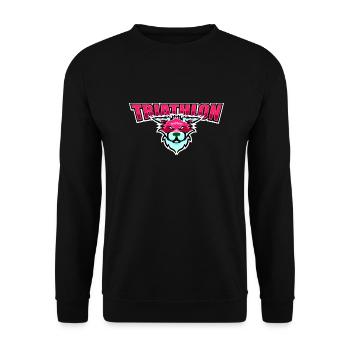 US high school college triathlon mascot wolf - Unisex Sweatshirt - black - Front - Alina (178cm) & Michal (187cm)