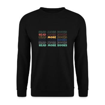 READ MORE BOOKS - Unisex Sweatshirt - black - Front - Alina (178cm) & Michal (187cm)